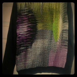 Calvin Klein long sleeve multi colored sheer shirt